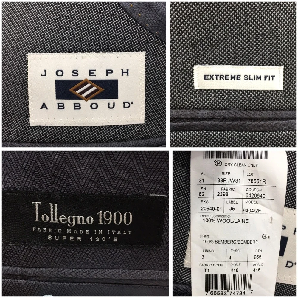 JOSEPH ABBOUD Mens Wool Blazer Sport Coat‎ Casual Jacket Size 38R Slim Wool Suit